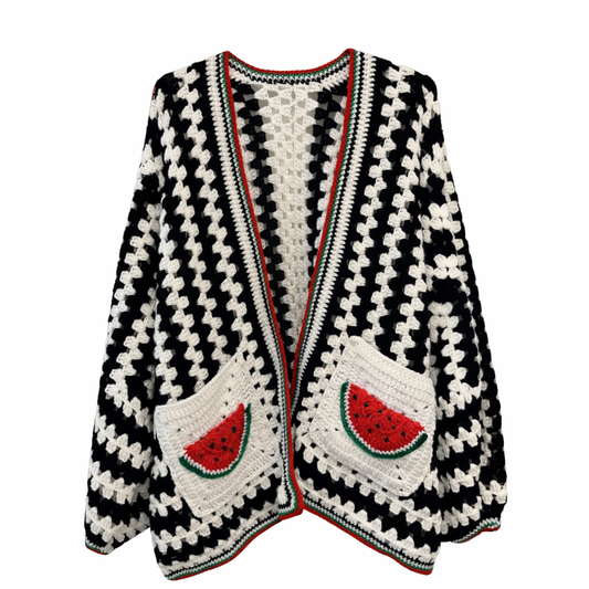 "WATERMELON" CROCHET CARDIGAN