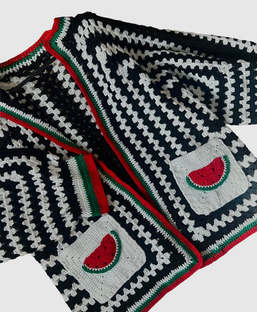 "WATERMELON" CROCHET CARDIGAN