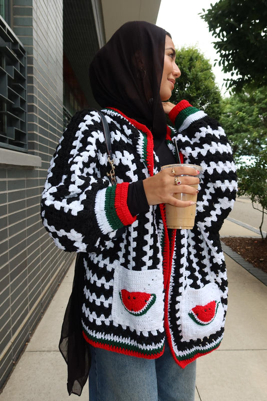 "WATERMELON" CROCHET CARDIGAN